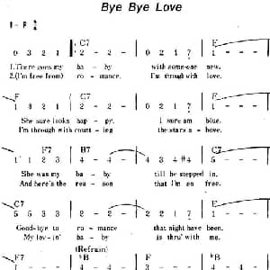Bye Bye Love 美国 _外国歌谱