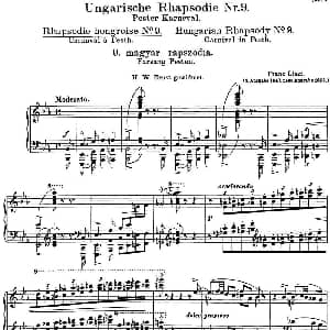 李斯特 匈牙利狂想曲 Hungarian Rhapsodies S.244 No.9 钢琴谱 李斯特