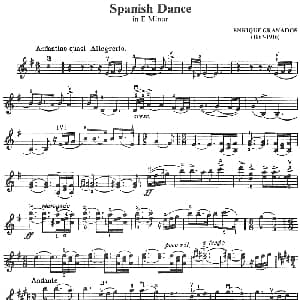 小提琴谱 | Spanish Dance 格拉纳多斯