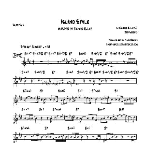 萨克斯谱 | Island Style 中音萨克斯