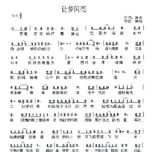 让梦闪亮_通俗唱法乐谱_词曲:佚名 韩烨