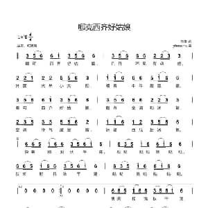 哪克西齐好姑娘_通俗唱法乐谱_词曲:牛牛 yhmwms
