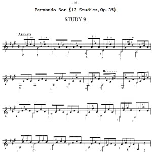 Fernando Sor 12 Studies,Op.35 吉他谱