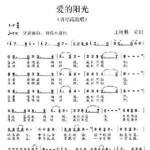 爱的阳光_民歌简谱_词曲:王培林 王培林