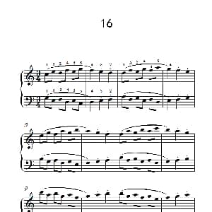 连音及跳音的混合练习16 钢琴谱