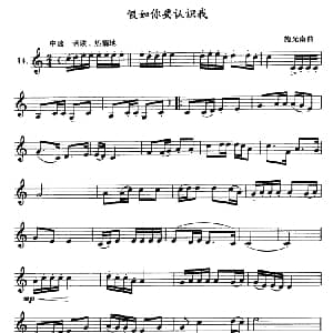 假如你要认识我 单簧管 施光南