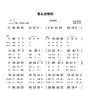 怎么去怪你_通俗唱法乐谱_词曲:曹中新 孙二将