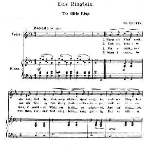 ​戒指 Das Ringlein _外国歌谱_词曲: 弗雷德里克 肖邦 Frederic Chopin