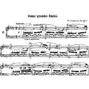 肖邦练习曲6 Op.10 No.6 降e小调 Eb minor 钢琴谱 肖邦