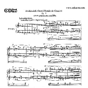 Krakowiak Grand Rondo de Concert Op.14 钢琴谱 肖邦 chopin