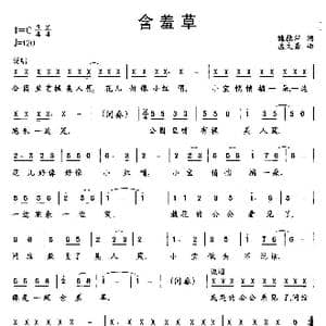 含羞草_歌曲简谱_词曲:魏德泮 孟文豪