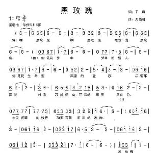 黑玫瑰_通俗唱法乐谱_词曲:于爽 清澜 周燕君