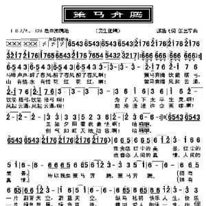 策马奔腾_歌曲简谱_词曲:郭逸飞 张艺军