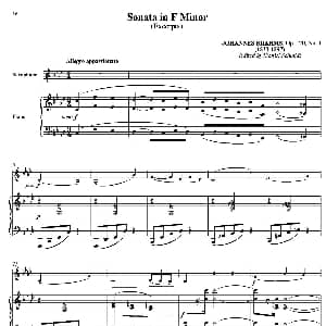 萨克斯谱 | Sonata in F Minor 萨克斯 钢琴伴奏