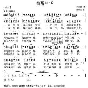 情醉中华_民歌简谱_词曲:赵凌云 党继志