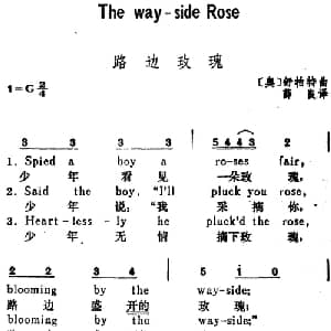 路边玫瑰 奥地利 _外国歌谱_词曲:薛良译 奥 舒伯特