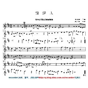 追梦人 次中音 高音 直笛谱 罗大佑