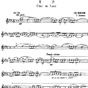小提琴谱 | 月光 CLAIR DE LUNE 德彪西作曲版 法 德彪西