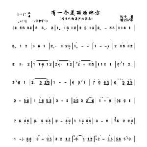 有一个美丽的地方_歌谱投稿_词曲: 杨菲