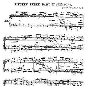 FIFTEEN THREE PART INVETIONS之十二 钢琴谱 Bach 巴赫
