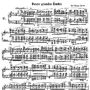 肖邦钢琴练习曲 Op.10之十一 钢琴谱 肖邦