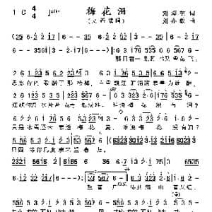 梅花泪_歌曲简谱_词曲:刘海东 刘亦敏
