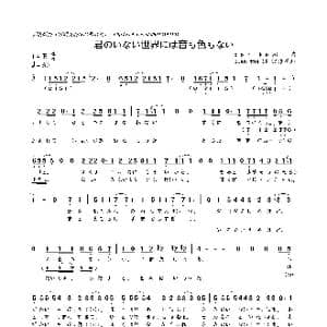 日 君のいない世界には音も色もない_歌曲简谱_词曲:doriko doriko