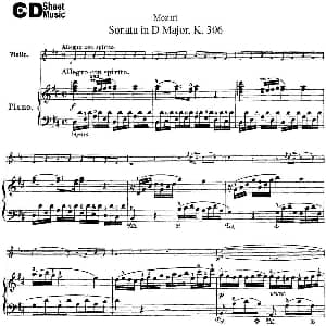 小提琴谱 | Violin Sonata in D Major K.306 小提琴 钢琴伴奏