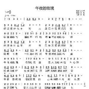 午夜的玫瑰_歌曲简谱_词曲:小雨点 天恩