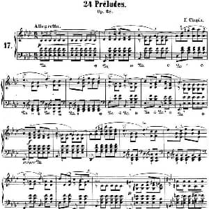肖邦 24首钢琴前奏曲 Op.28 No.17 降A大调 钢琴谱 肖邦