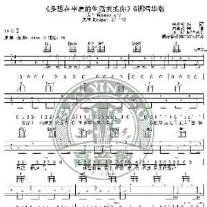多想在平庸的生活拥抱你 吉他谱G调精华版 隔壁老樊 高音教编配_歌谱投稿