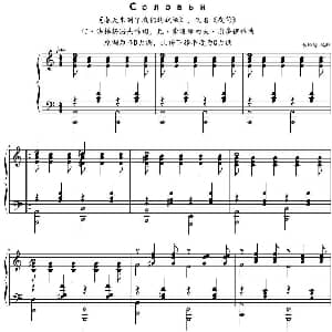 夜莺 钢琴谱 瓦 索洛维约夫 谢多伊作曲 林泽贤