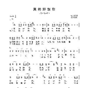 真的好想你_歌谱投稿_词曲:杨湘粤 李汉颖