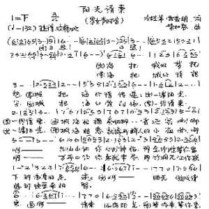 阳光请柬_歌谱投稿_词曲:冷桂萍 雷喜明 朱加农