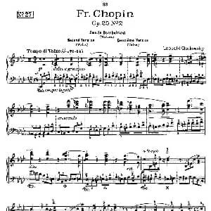肖邦 练习曲 Fr.Chopin Op.25 No2 2 钢琴谱 Godowsky改编