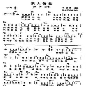 浪人情歌_歌曲简谱_词曲:吴俊霖 吴俊霖,风华艺校配器