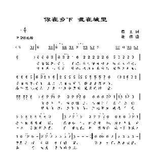 你在乡下 我在城里_歌曲简谱_词曲:蓝羽 谢伟