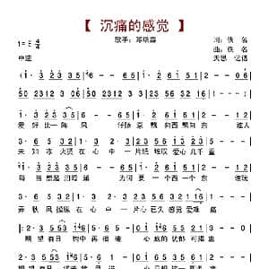 沉痛的感觉_歌曲简谱_词曲:佚名 佚名