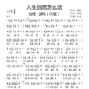 人生到底怎么活_通俗唱法乐谱_词曲:胡琳 何鹏