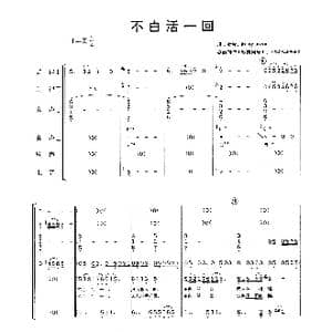 不白活一回_歌曲简谱