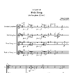 萨克斯谱 | Folk Song 四重奏