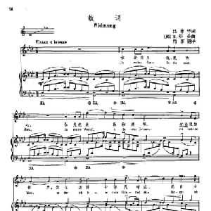 声乐教学曲库4 12献词 德 奥 _外国歌谱_词曲:吕格特 R 舒曼