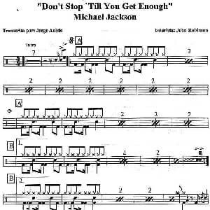 Michael Jackson Don't stop 'till you get enough 爵士鼓谱