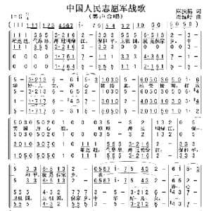 中国人民志愿军战歌_歌谱投稿_词曲:麻扶摇 周巍峙