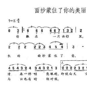 面纱蒙住了你的美丽_民歌简谱_词曲:赵思恩 卞留念