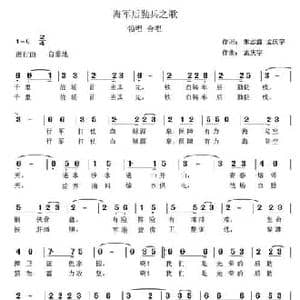 海军后勤兵之歌_民歌简谱_词曲:朱之鑫 孟庆宇 孟庆宇