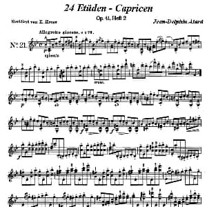 小提琴谱 | 让 德尔菲 阿拉尔 12首小提琴隨想练习曲之21