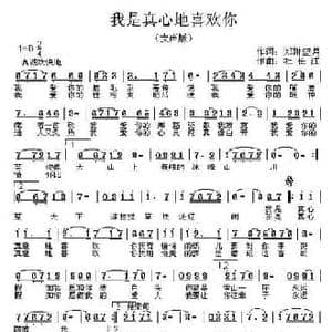 我是真心地喜欢你_民歌简谱_词曲:郑琳 蓝月 杜长江