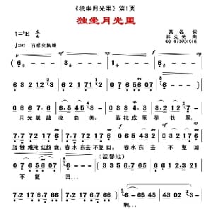 独坐月光里_通俗唱法乐谱_词曲:祁荣祥 郭克光