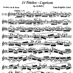 小提琴谱 | 让 德尔菲 阿拉尔 12首小提琴隨想练习曲之15